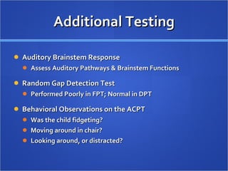 Brainstem Function Test APD Presentation | PPT