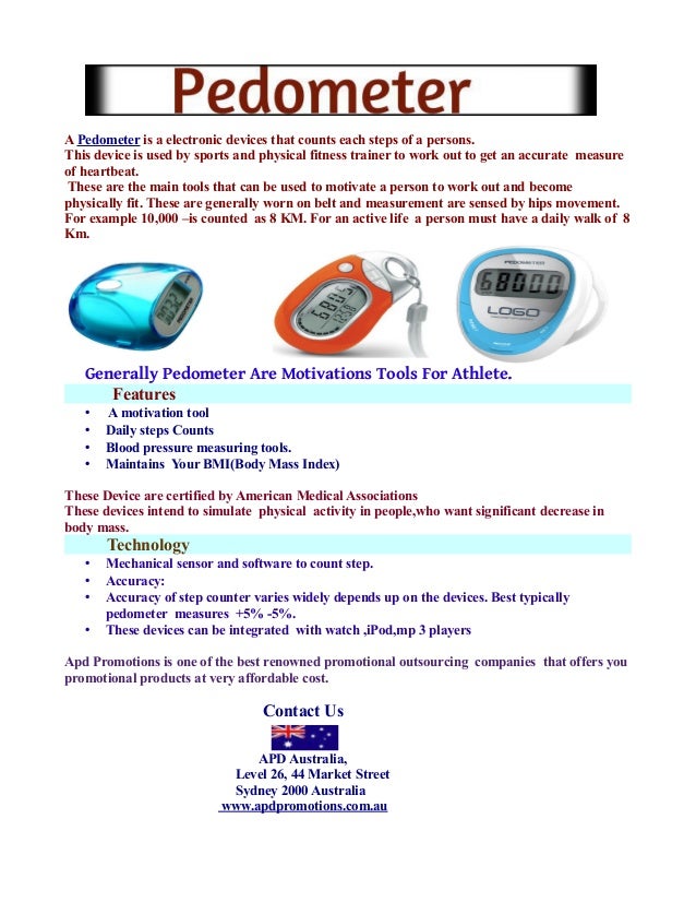 Apd promotions pedometer
