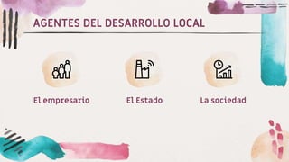 AGENTES DEL DESARROLLO LOCAL
El empresario El Estado La sociedad
 
