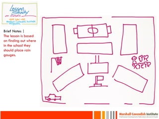 Brief Notes |
The lesson is based
on finding out where
in the school they
should place rain
gauges.
 