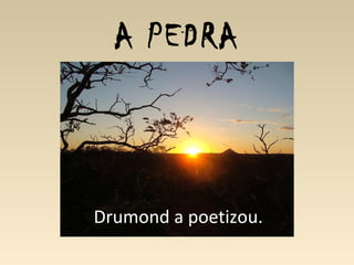 A PEDRA
Drumond a poetizou.
 