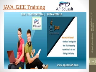 www.apedusoft.com||+91-
8595459996
APEdusoftSoftwareSolutions
10
JAVA, J2EE Training
 