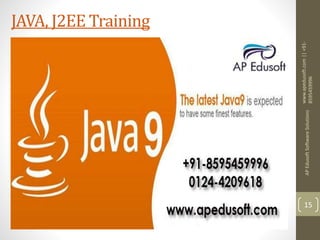 www.apedusoft.com||+91-
8595459996
APEdusoftSoftwareSolutions
15
JAVA, J2EE Training
 