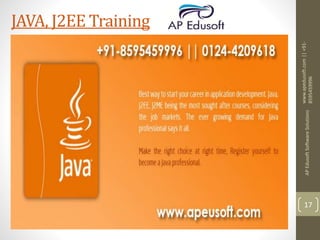 www.apedusoft.com||+91-
8595459996
APEdusoftSoftwareSolutions
17
JAVA, J2EE Training
 