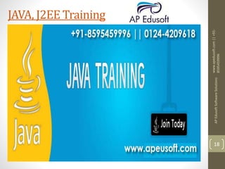 www.apedusoft.com||+91-
8595459996
APEdusoftSoftwareSolutions
18
JAVA, J2EE Training
 