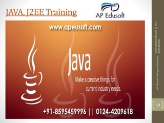 www.apedusoft.com||+91-
8595459996
APEdusoftSoftwareSolutions
19
JAVA, J2EE Training
 