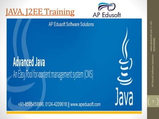 www.apedusoft.com||+91-
8595459996
APEdusoftSoftwareSolutions
7
JAVA, J2EE Training
 
