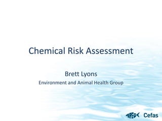 Chemical Risk Assessment

            Brett Lyons
  Environment and Animal Health Group
 