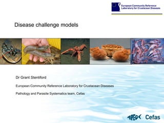 Disease challenge models




Dr Grant Stentiford

European Community Reference Laboratory for Crustacean Diseases

Pathology and Parasite Systematics team, Cefas
 