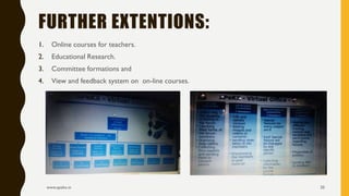 1. Online courses for teachers.
2. Educational Research.
3. Committee formations and
4. View and feedback system on on-line courses.
www.apekx.in 20
FURTHER EXTENTIONS:
 