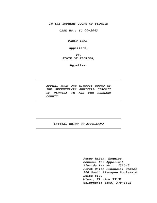 Caso Pablo Ibar Apelacion Tribunal Supremo Florida