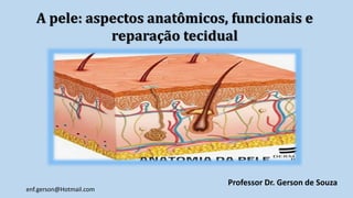 A pele: aspectos anatômicos, funcionais e
reparação tecidual
enf.gerson@Hotmail.com
Professor Dr. Gerson de Souza
 