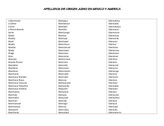 apellidos de origen judio
