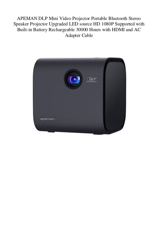 APEMAN DLP Mini Video Projector Portable Bluetooth Stereo Speaker