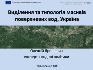 Support to Ukraine in approximation
of the EU environmental acquis
APENAThis project is funded by the European Union
д ле т т поло
по е е од, к
Олек Я о е
ек пе т од о пол т к
К , 25 т 2018 1
 