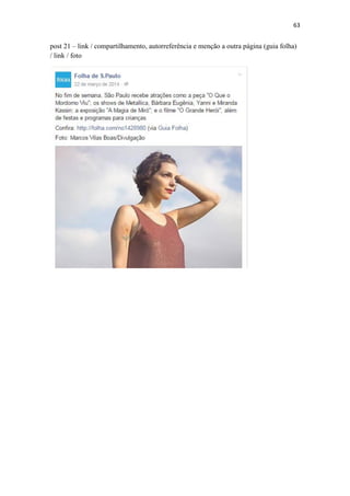 63
post 21 – link / compartilhamento, autorreferência e menção a outra página (guia folha)
/ link / foto
 