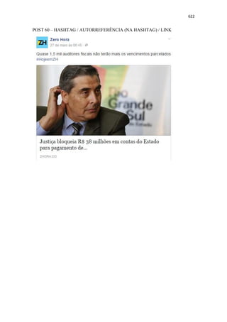 622
POST 60 – HASHTAG / AUTORREFERÊNCIA (NA HASHTAG) / LINK
 