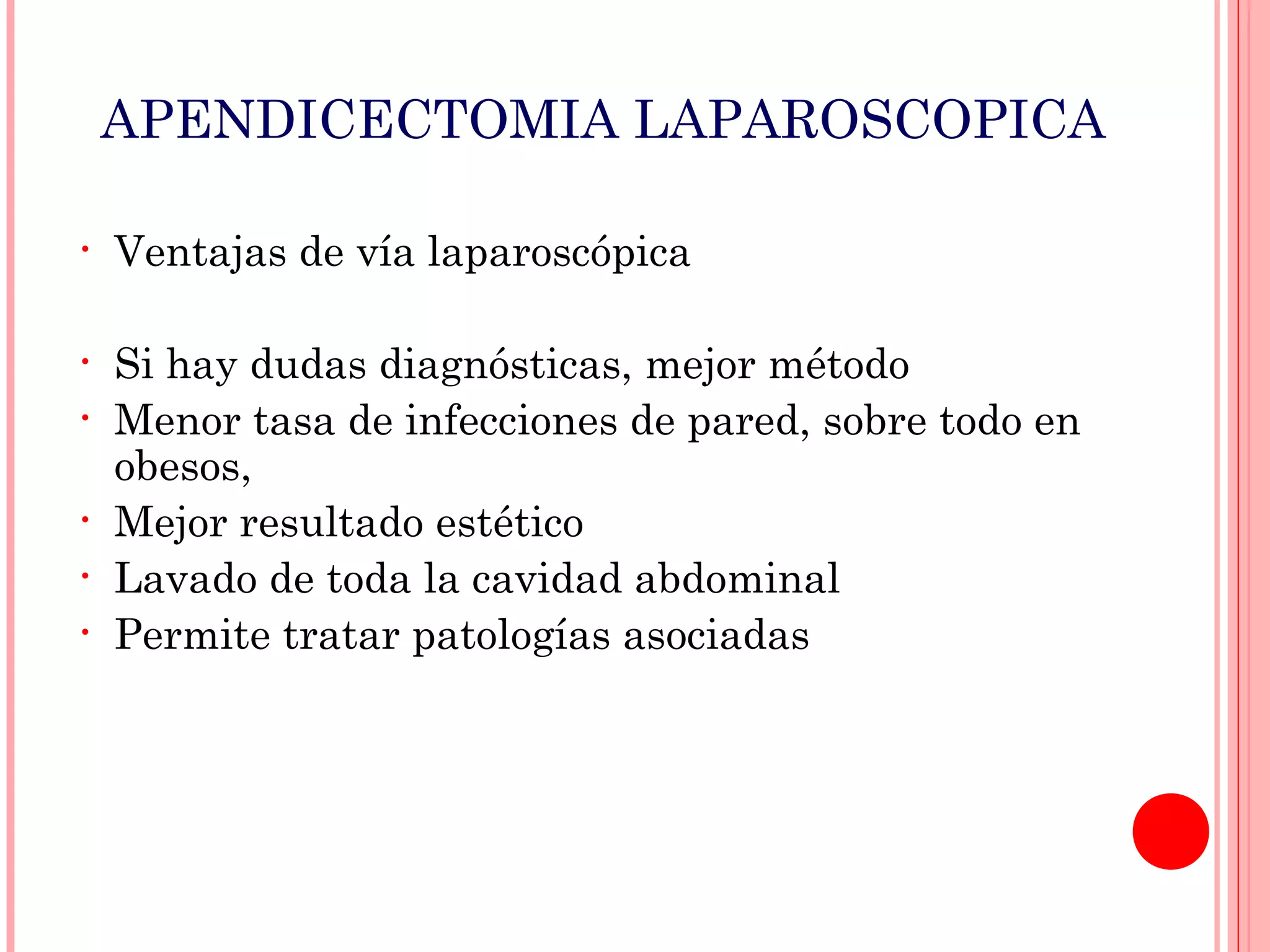 Apendicectomia laparoscopica | PPT | Surgery | Medical Health