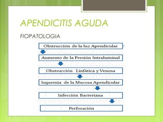 APENDICITIS AGUDA 
FIOPATOLOGIA 
 