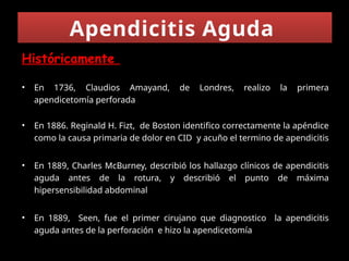 Apendicitis Aguda, definicion, etiologia, tratamiento | PPTX