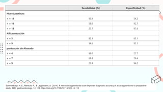 Sammalkorpi, H. E., Mentula, P., & Leppäniemi, A. (2014). A new adult appendicitis score improves diagnostic accuracy of acute appendicitis--a prospective
study. BMC gastroenterology, 14, 114. https://doi.org/10.1186/1471-230X-14-114
 