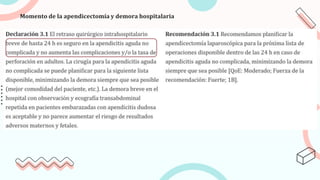 Momento de la apendicectomía y demora hospitalaria
 