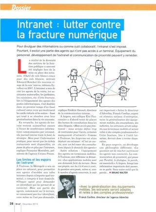 Intranet : lutter contre la fracture numérique - Brief magazine (décembre 2013)