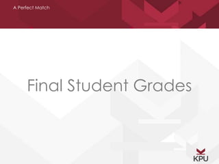 A Perfect Match 
Final Student Grades 
 