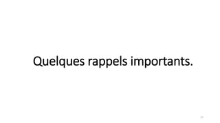 Quelques rappels importants.
27
 