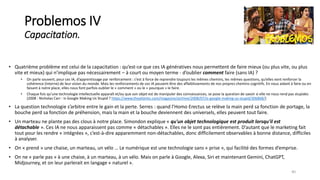 Problemos IV
Capacitation.
• Quatrième problème est celui de la capacitation : qu’est-ce que ces IA génératives nous permettent de faire mieux (ou plus vite, ou plus
vite et mieux) qui n’implique pas nécessairement – à court ou moyen terme - d’oublier comment faire (sans IA) ?
• On parle souvent, pour ces IA, d’apprentissage par renforcement : c’est à force de reprendre toujours les mêmes chemins, les mêmes questions, qu’elles vont renforcer la
cohérence (interne) de leur vision du monde. Mais les renforcements de ces IA peuvent être des affaiblissements de nos propres chemins cognitifs. En nous aidant à faire ou en
faisant à notre place, elles nous font parfois oublier le « comment » ou le « pourquoi » le faire.
• Chaque fois qu’une technologie intellectuelle apparaît et/ou que son objet est de manipuler des connaissances, se pose la question de savoir si elle ne nous rend pas stupides
(2008 : Nicholas Carr : Is Google Making Us Stupid ? https://www.theatlantic.com/magazine/archive/2008/07/is-google-making-us-stupid/306868/)
• La question technologie s’arbitre entre le gain et la perte. Serres : quand l’Homo Erectus se relève la main perd sa fonction de portage, la
bouche perd sa fonction de préhension, mais la main et la bouche deviennent des universels, elles peuvent tout faire.
• Un marteau ne plante pas des clous à notre place. Simondon explique « qu'un objet technologique est produit lorsqu'il est
détachable ». Ces IA ne nous apparaissent pas comme « détachables ». Elles ne le sont pas entièrement. D’autant que le marketing fait
tout pour les rendre « intégrées », c’est-à-dire apparemment non-détachables, donc difficilement observables à bonne distance, difficiles
à analyser.
• On « prend » une chaise, un marteau, un vélo … Le numérique est une technologie sans « prise », qui facilité des formes d’emprise.
• On ne « parle pas » à une chaise, à un marteau, à un vélo. Mais on parle à Google, Alexa, Siri et maintenant Gemini, ChatGPT,
Midjourney, et on leur parlerait en langage « naturel ».
40
 