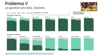 43
https://www.bloomberg.com/graphics/2023-generative-ai-bias/
Problemos V
La question des biais. Sexisme.
 