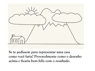 Se te pedissem para representar uma casa
como você faria? Provavelmente como o desenho
acima e ficaria bem feliz com o res...