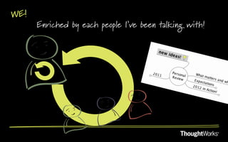 WE!
      Enriched by each people I’ve been talking with!
 