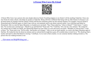 A Person Who Cares My Friend | PPT