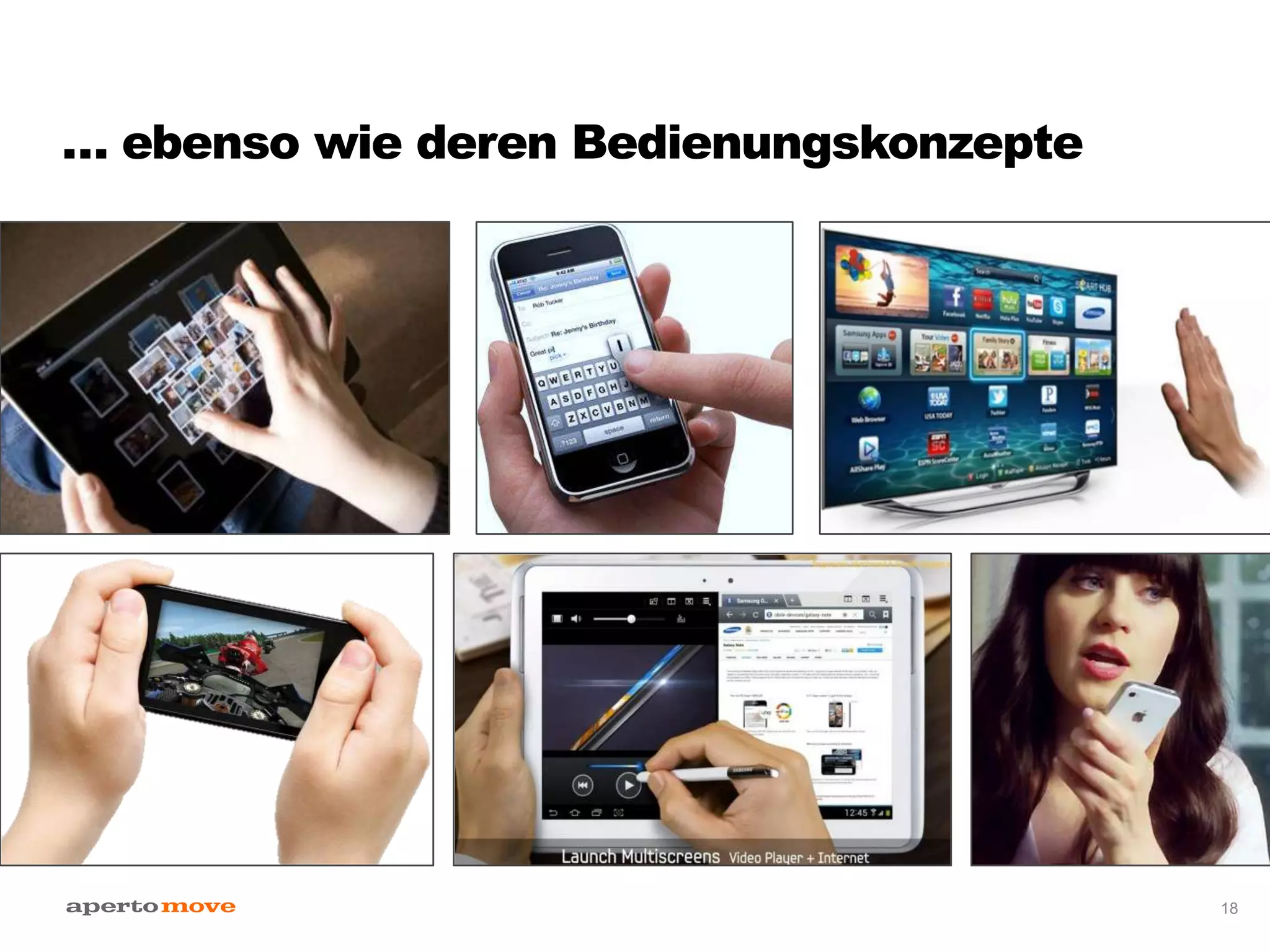 … ebenso wie deren Bedienungskonzepte
18
 