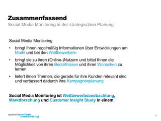 Social Media Monitoring in der strategischen Planung (B2B-Marketing Kongress 2012)