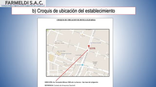 b) Croquis de ubicación del establecimiento
 