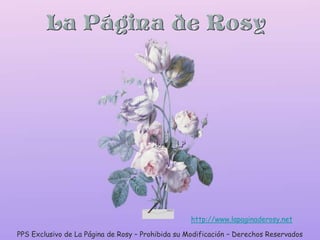 http://www.lapaginaderosy.net

PPS Exclusivo de La Página de Rosy – Prohibida su Modificación – Derechos Reservados
 