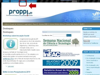A pesquisa na uff e os programas da proppi