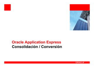 <Insert Picture Here>




Oracle Application Express
Consolidación / Conversión
 