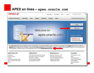APEX en línea – apex.oracle.com
 
