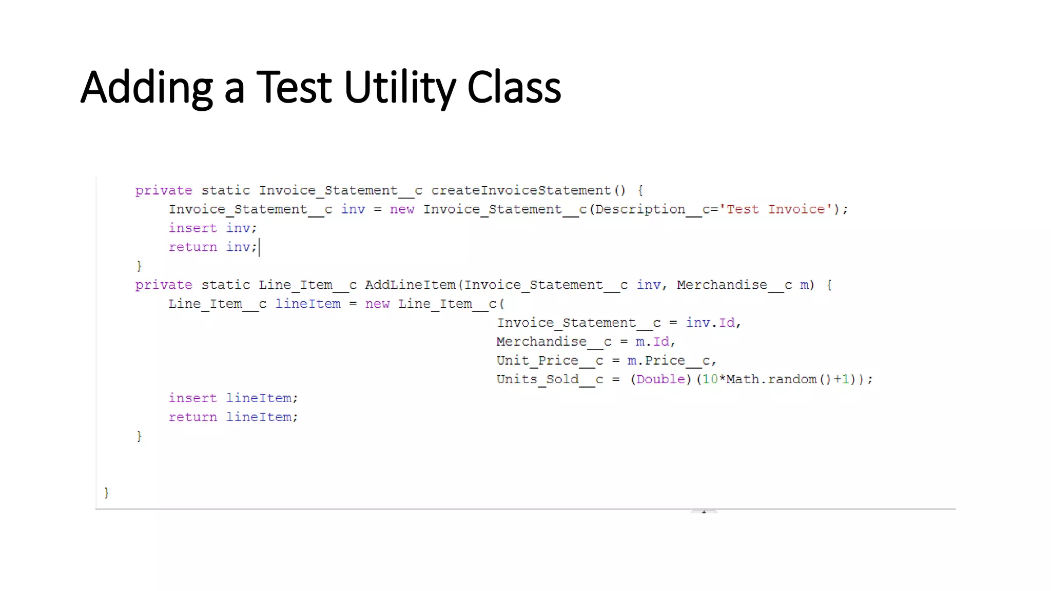 Adding a Test Utility Class
 
