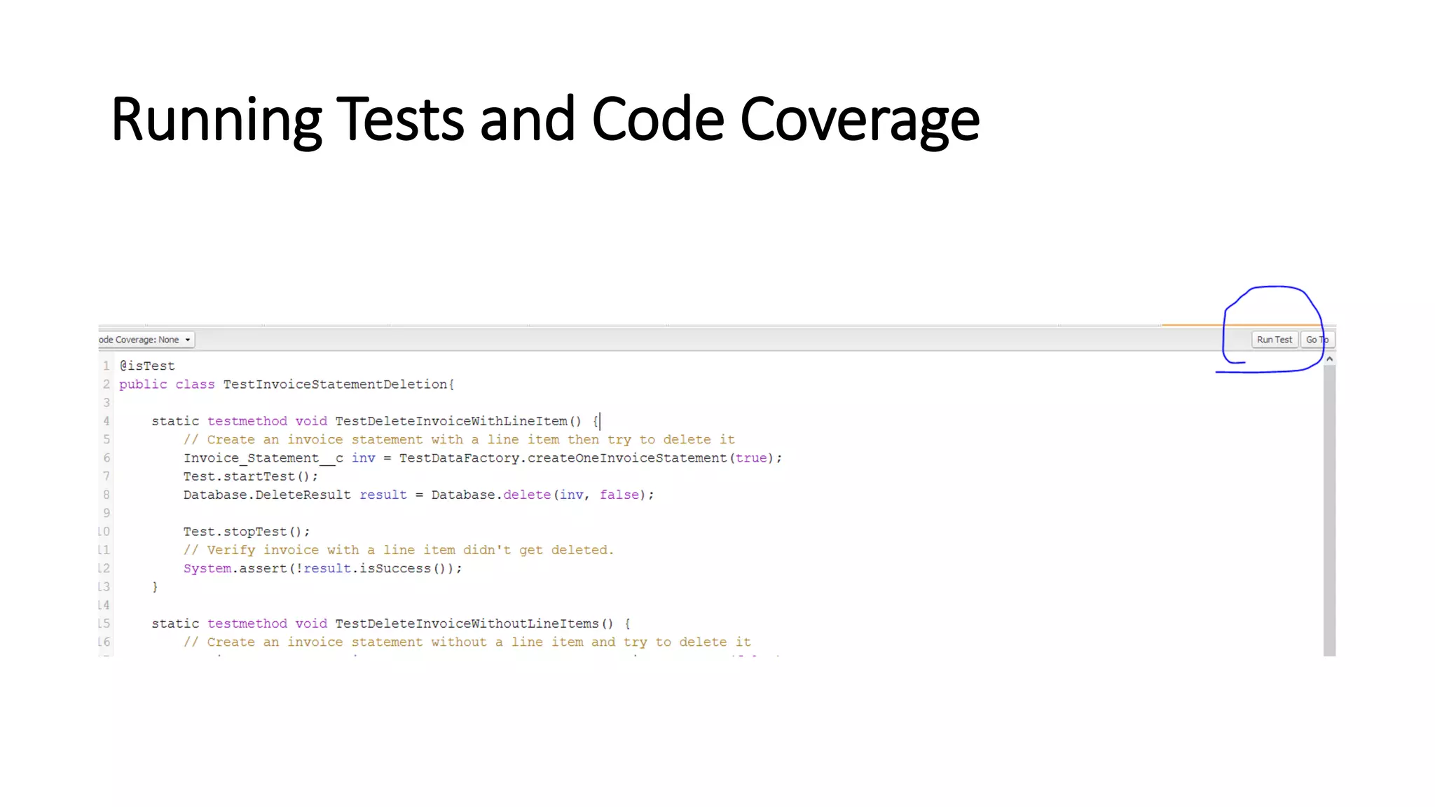 Running Tests and Code Coverage
 