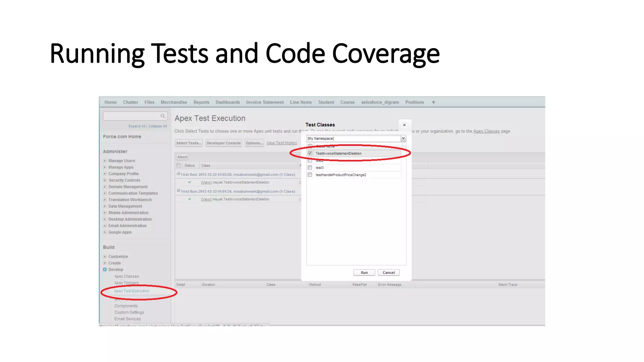 Running Tests and Code Coverage
 