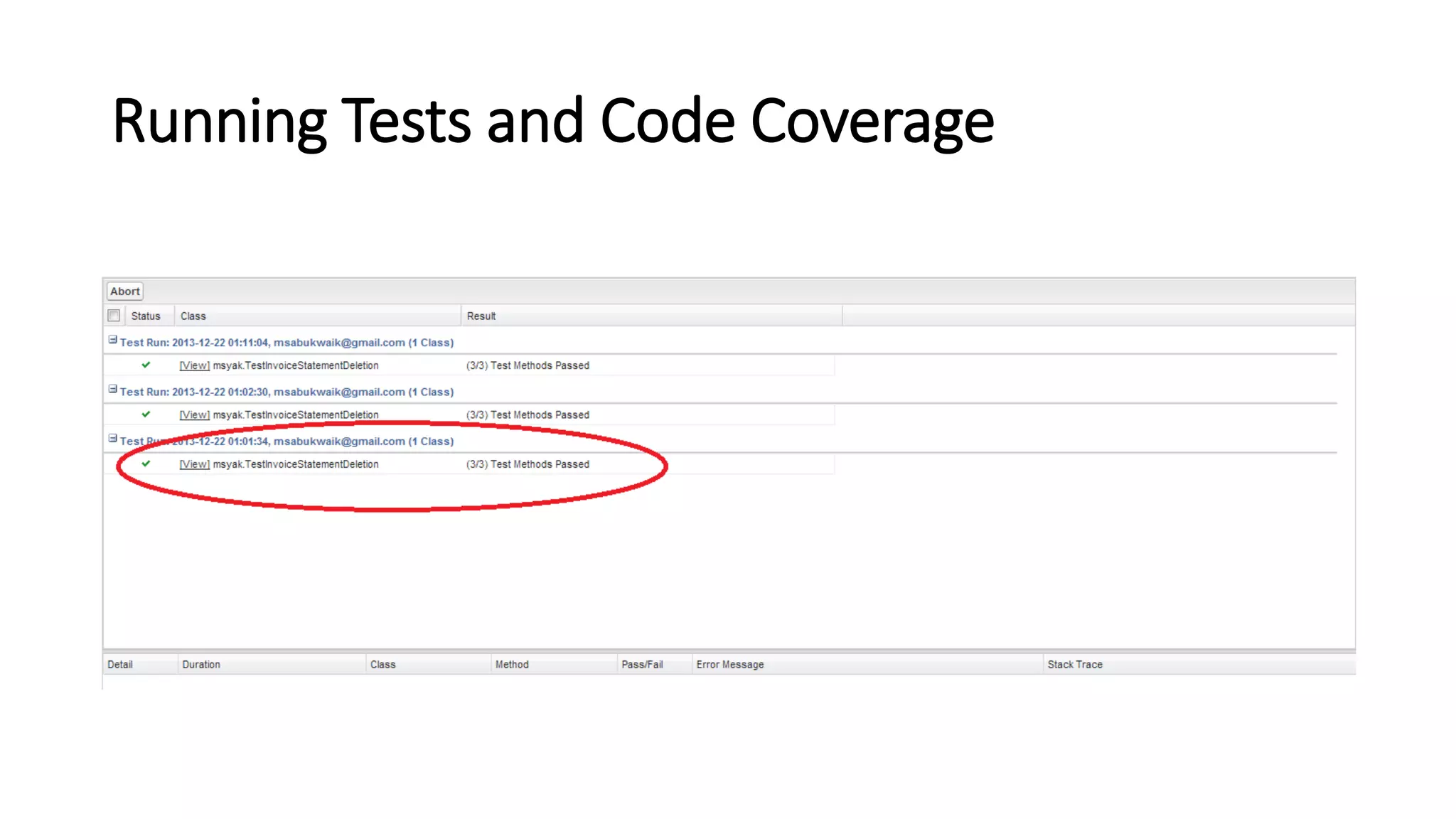 Running Tests and Code Coverage
 