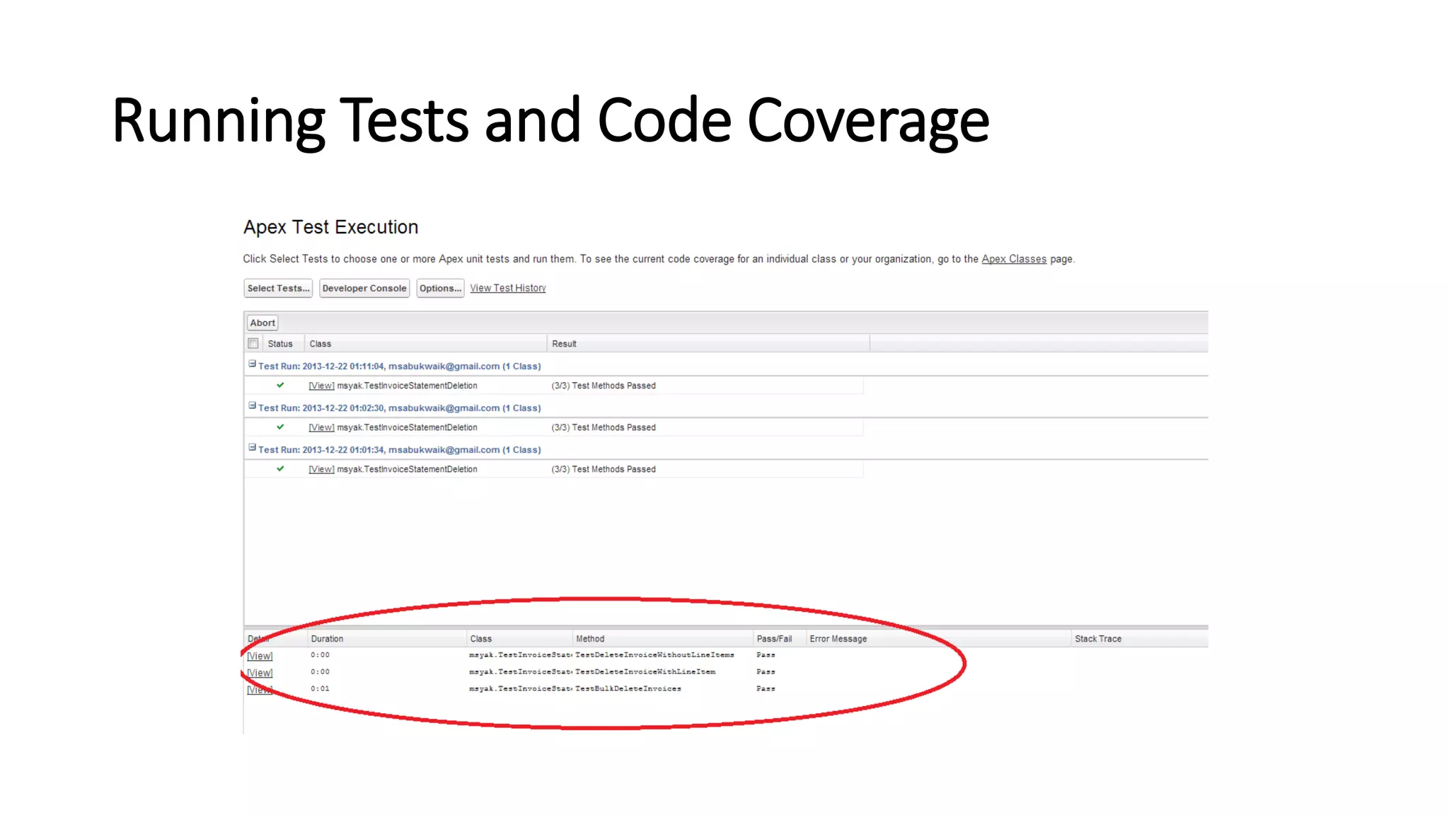 Running Tests and Code Coverage
 
