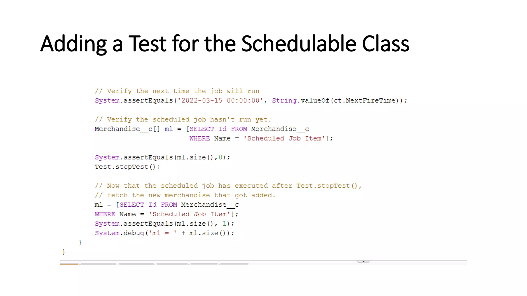 Adding a Test for the Schedulable Class
 