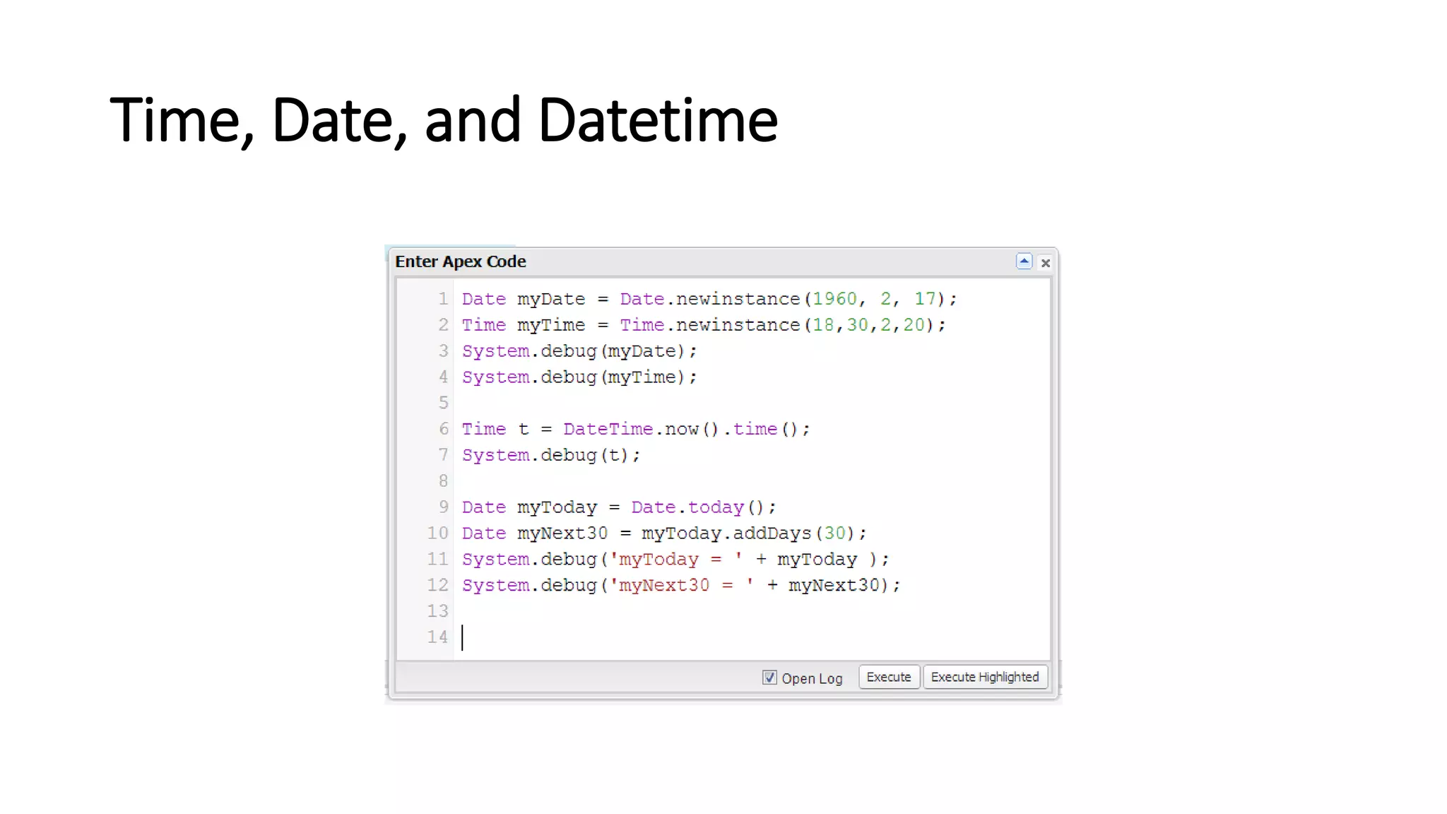 Time, Date, and Datetime
 