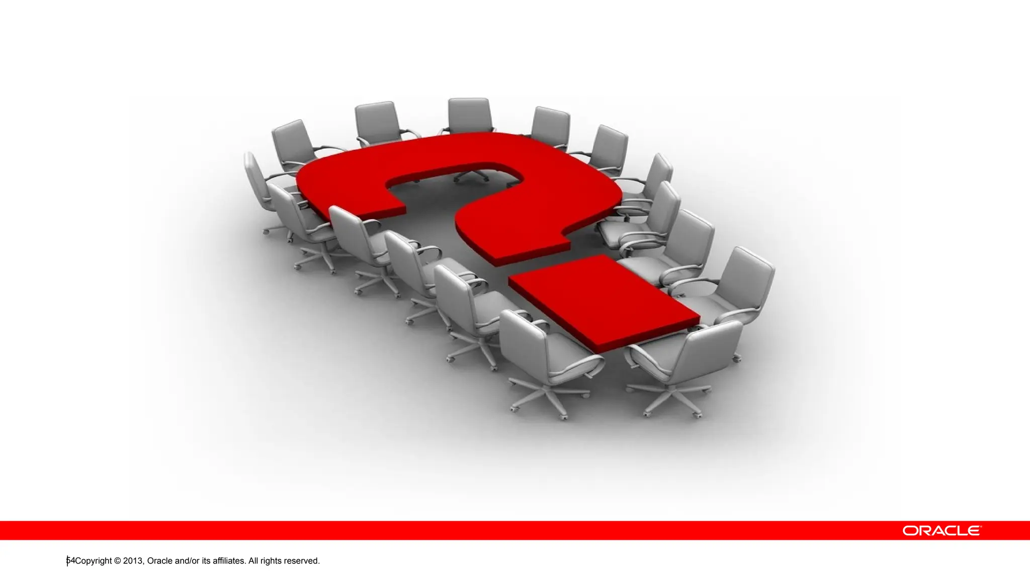 Copyright © 2013, Oracle and/or its affiliates. All rights reserved.
54
 