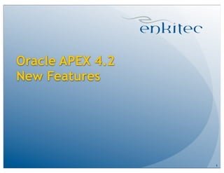 Oracle APEX 4.2
New Features




                  1
 